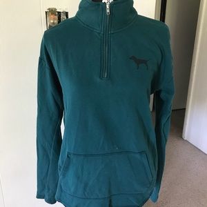 turquoise victoria’s secret pink half zip